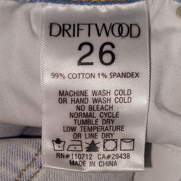 NEW Driftwood Gizelle Geometric Embroidered Straight Jeans Ladies Size 26 - Picture 10 of 12